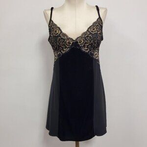 In‎ Bloom Womens Velvet Fairy Grunge Mini Slip Dress Size L Black Whimsigoth